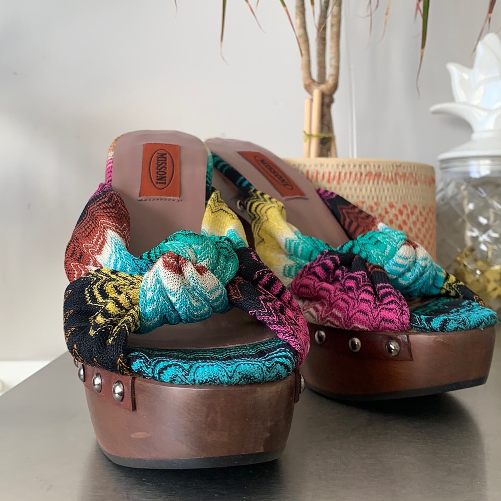 Missoni platform clog sandals